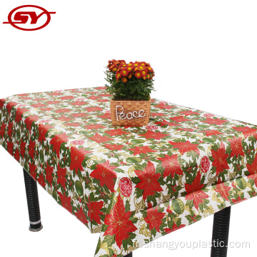 Nappe en plastique de style de Noël avec flanelle